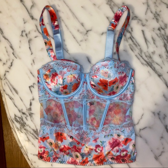 Victoria's Secret Other - NWT Baby Blue Floral Victoria Secret Corset Top